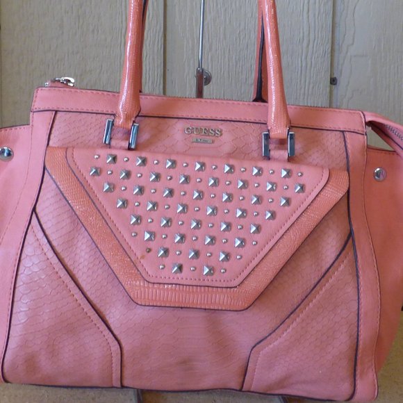 GUESS Tough Luv  Faux Leather Satchel- - Picture 2 of 15